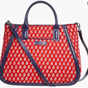 Vera Bradley Trapeze Tote in Red Bandana Paisley